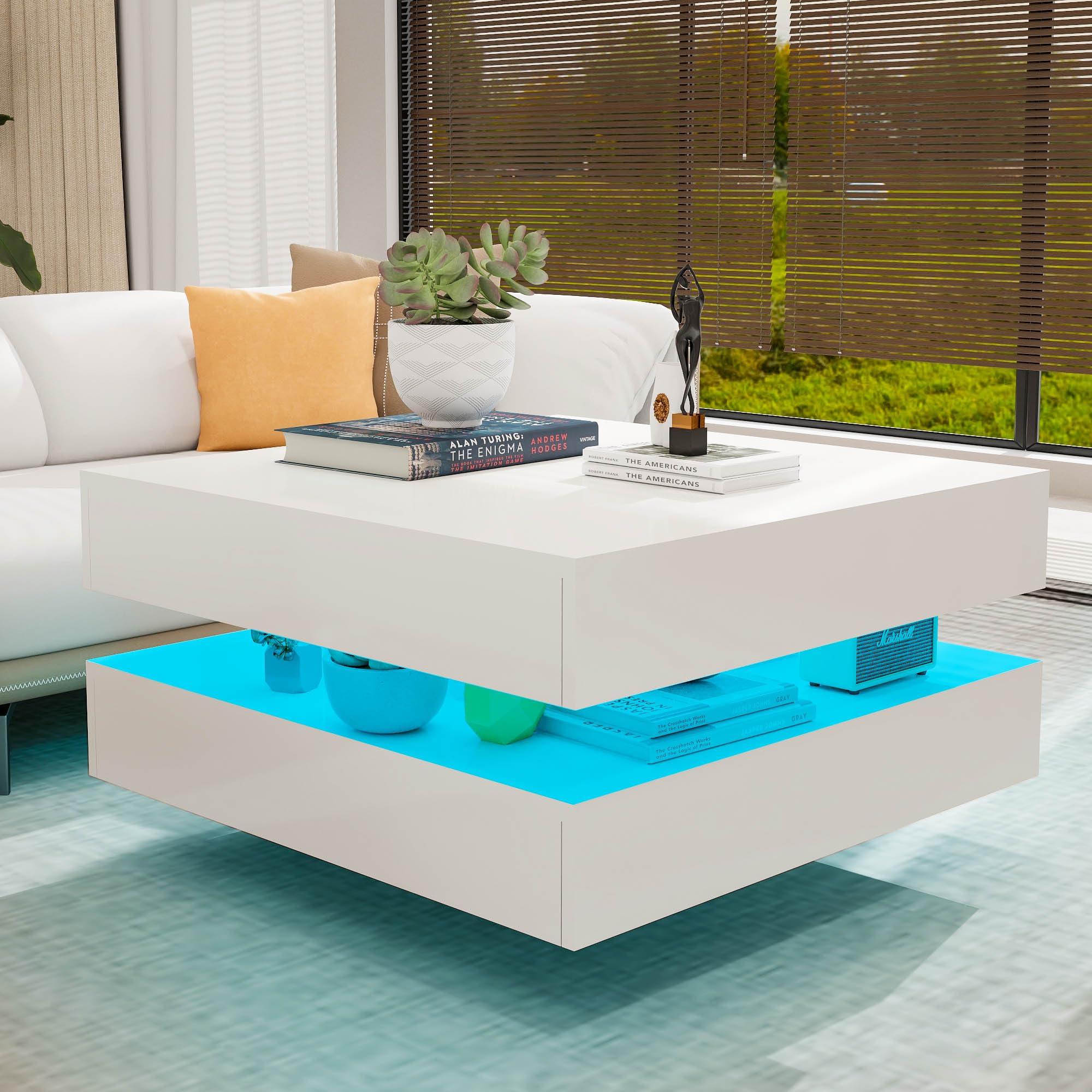 Amazon.com: Rigel Coffee Table, Modern Design Square Coffee Table